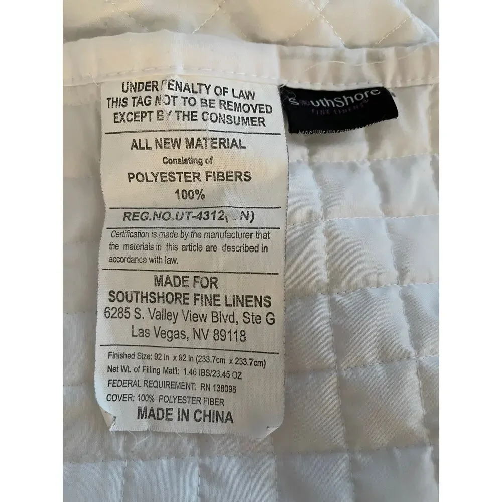 Extra Long Twin Bedspread 2 Pillow Shams Southshore Blanket Comfortor 90x92